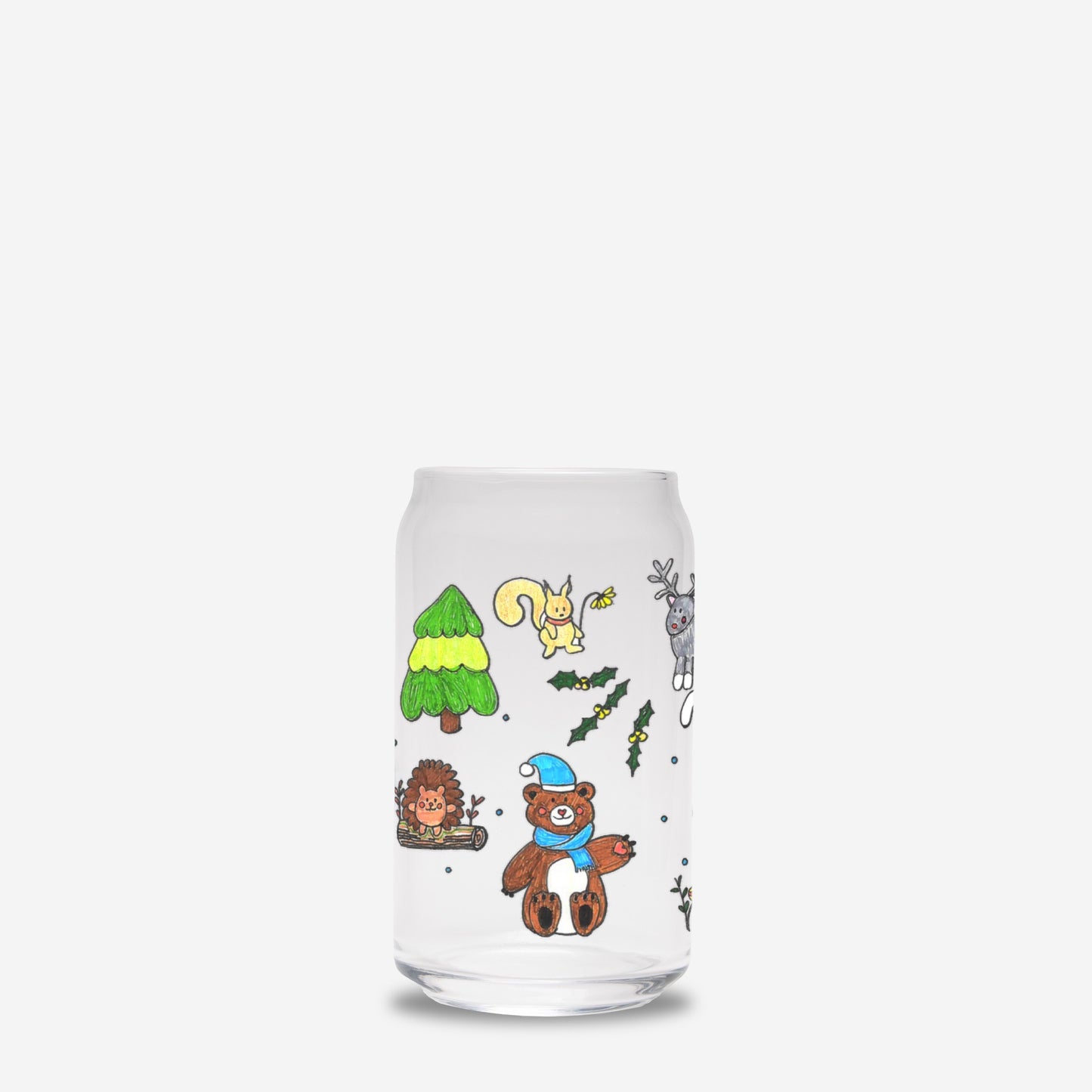 Forest Friends Glass Can