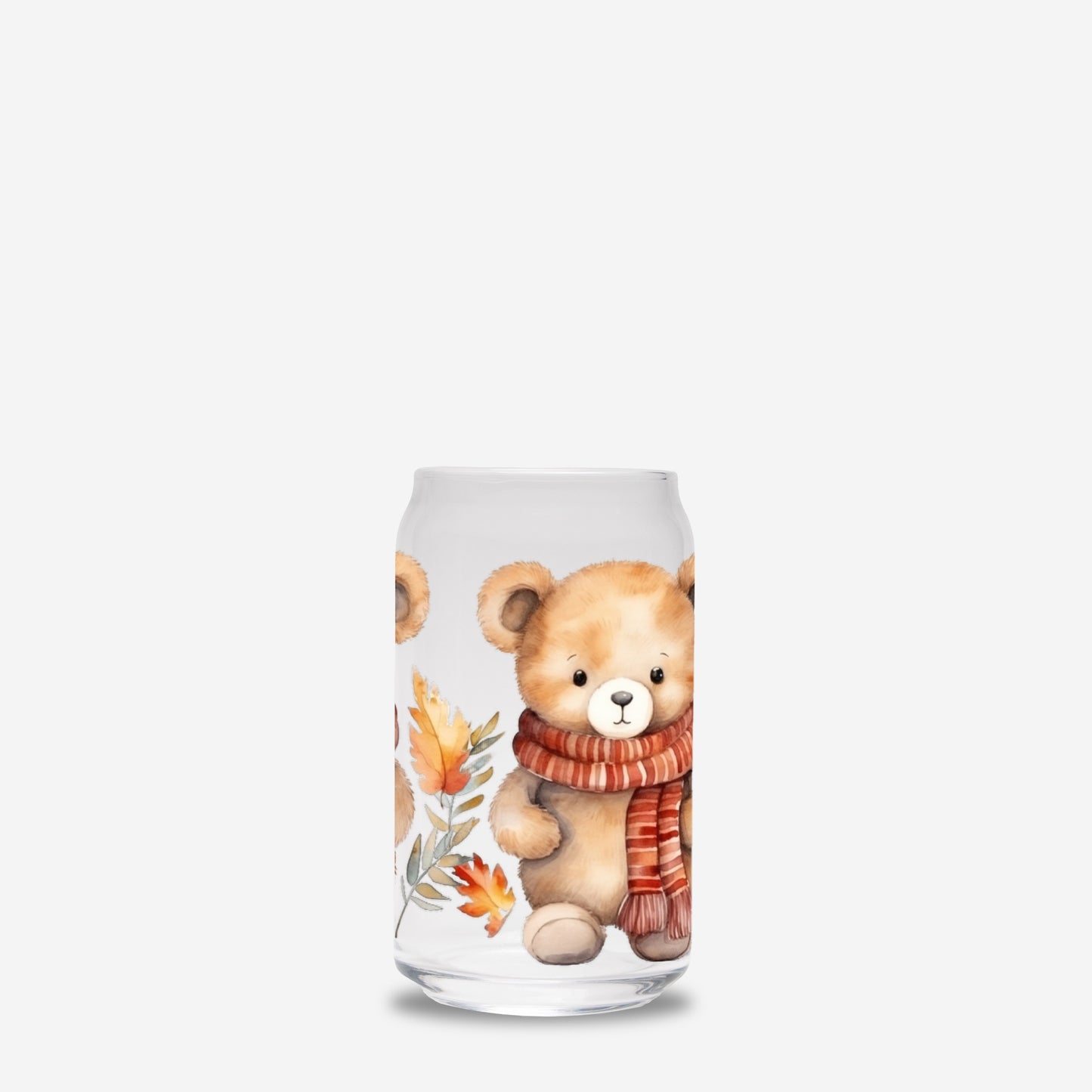 Bear Hug Glass Can (with or without straw)