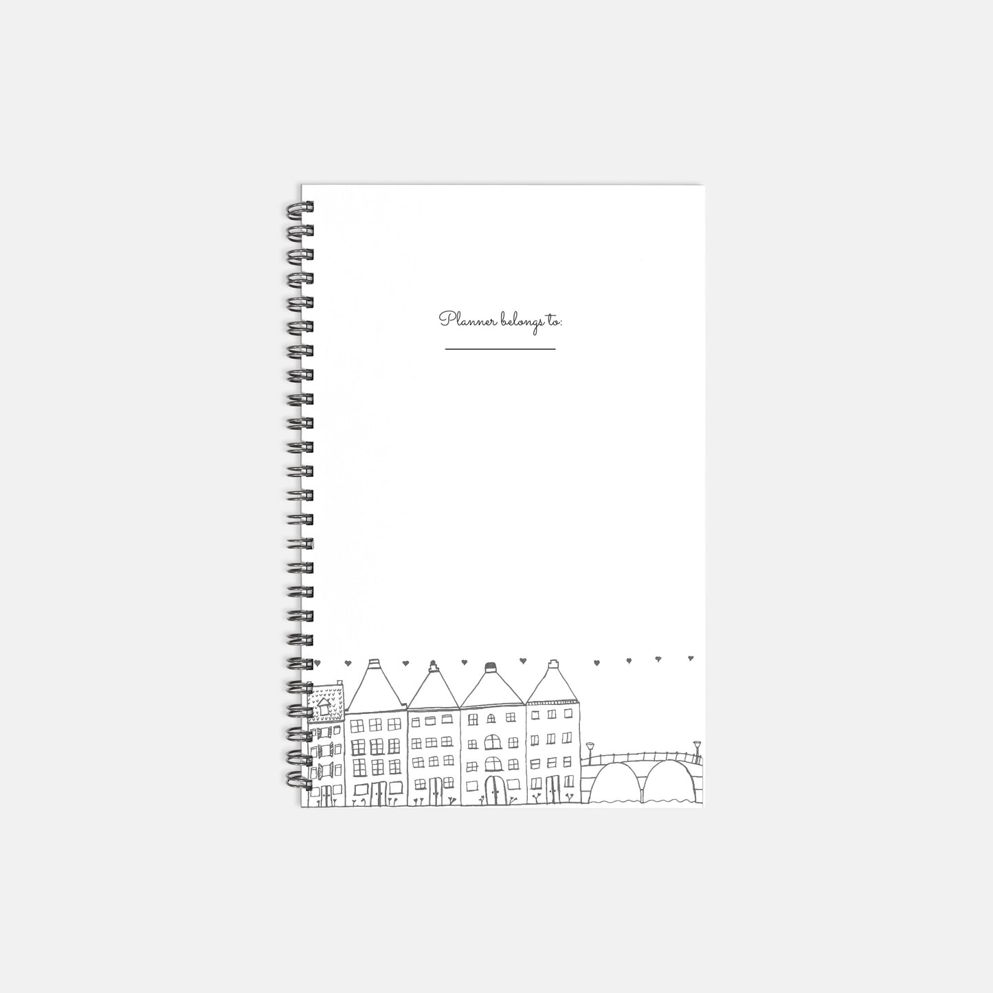 Charming City Planner Hardcover Spiral 5.5 x 8.5