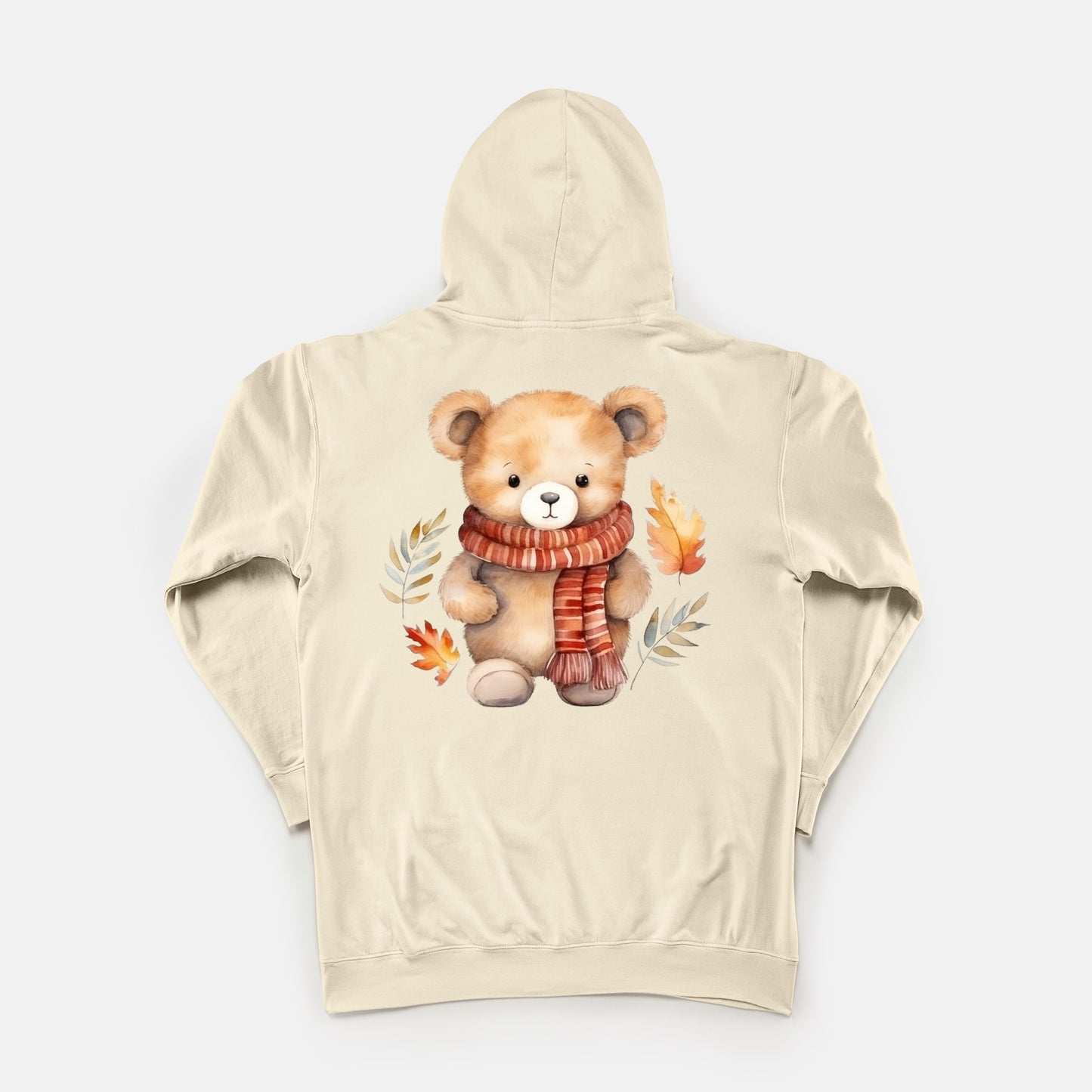 Bear Hug lightweight hoodie (with front/back design) (3+ avail. colors)