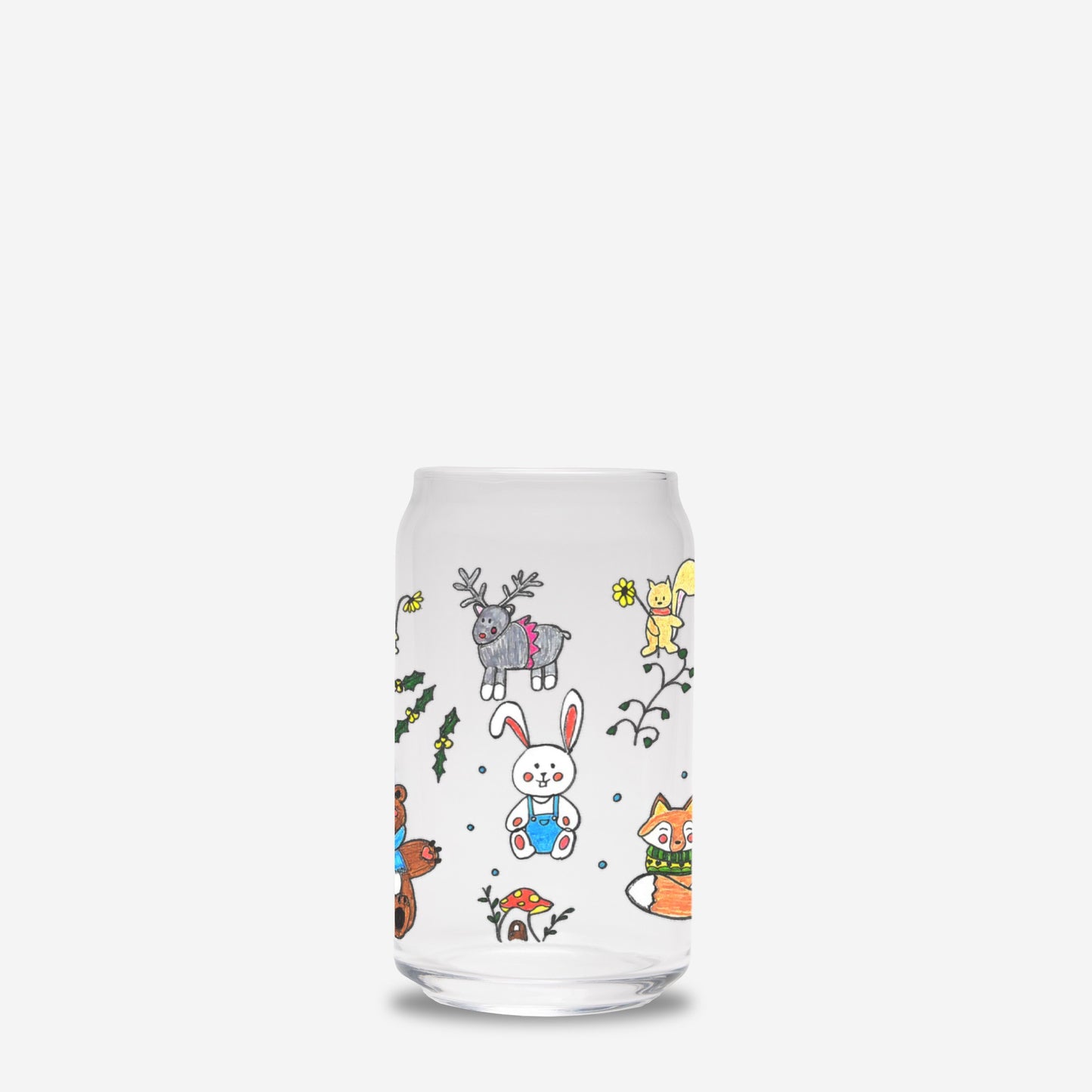 Forest Friends Glass Can