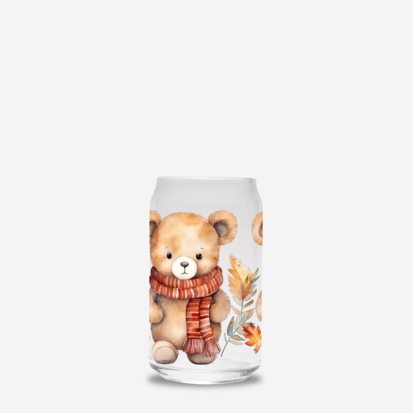 Bear Hug Glass Can (with or without straw)