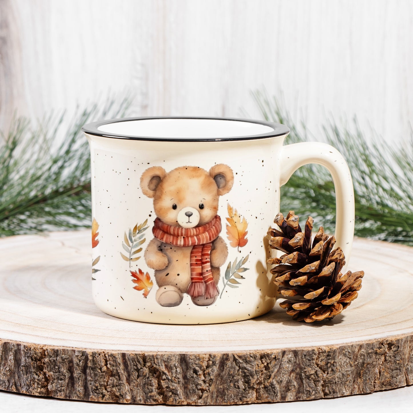 Bear Hug Ceramic Camp Mug Speckled