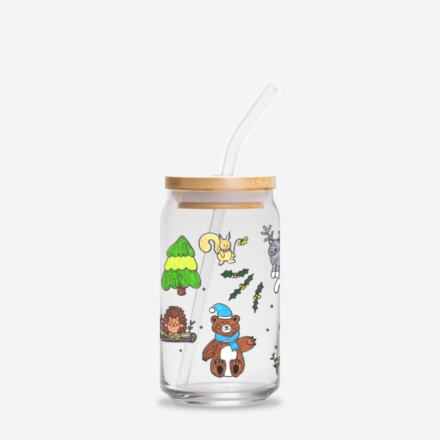 Forest Friends Glass Can