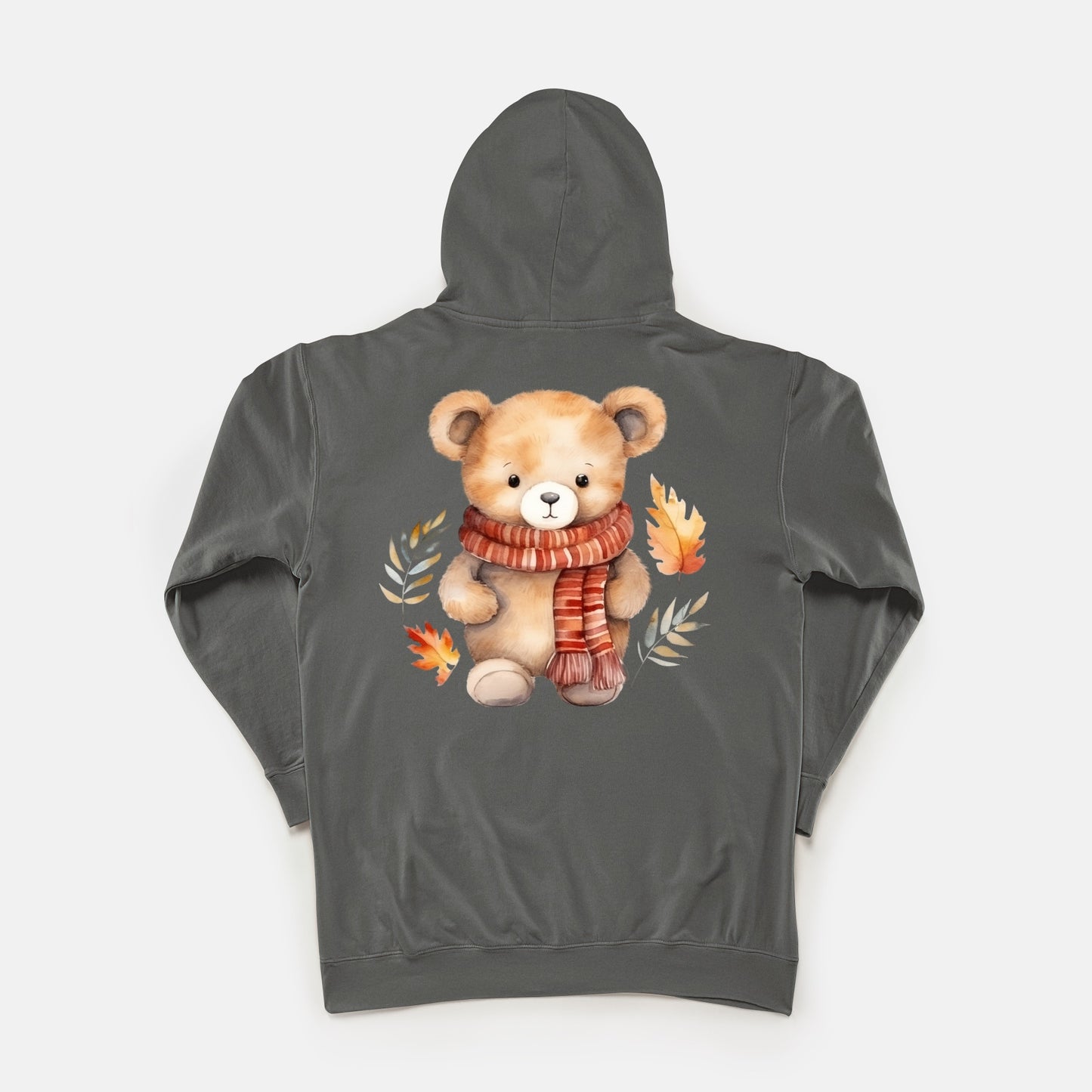 Bear Hug lightweight hoodie (with front/back design) (3+ avail. colors)