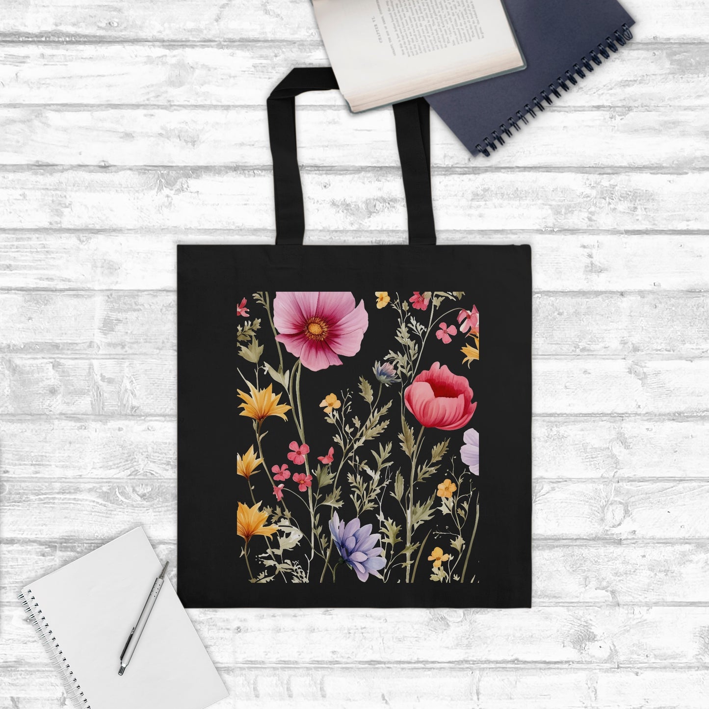 Wild Floral Tote Bag Lightweight ( available 9+ colors)