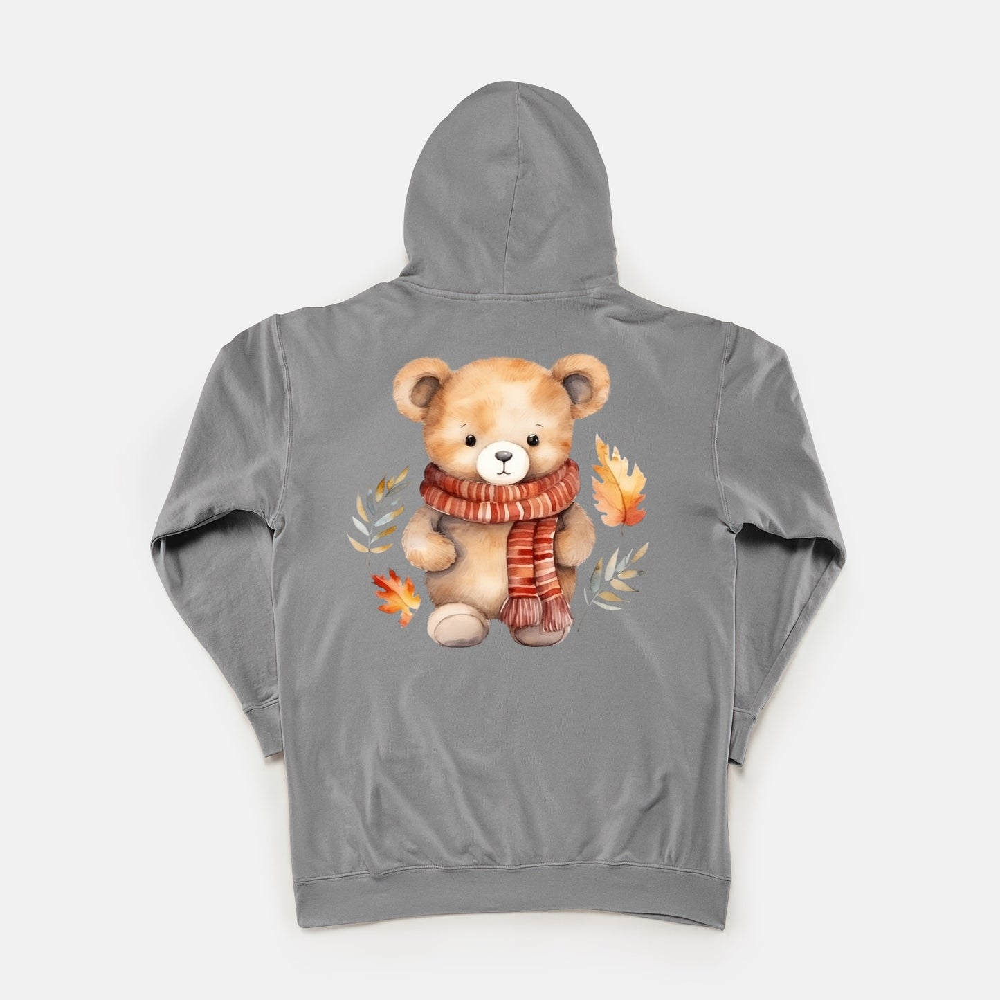 Bear Hug lightweight hoodie (with front/back design) (3+ avail. colors)
