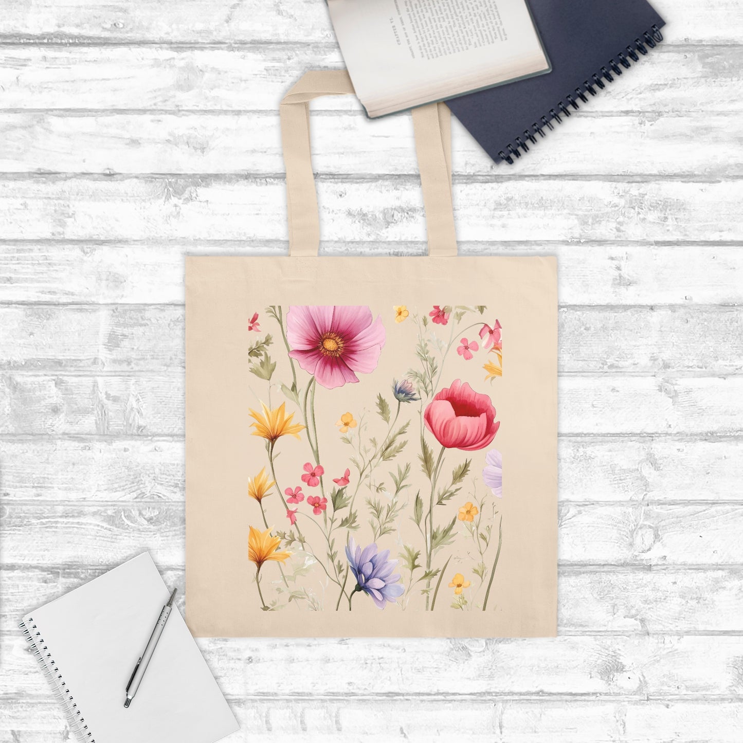 Wild Floral Tote Bag Lightweight ( available 9+ colors)
