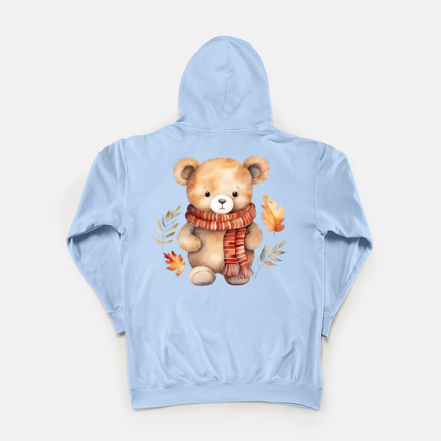 Bear Hug lightweight hoodie (with front/back design) (3+ avail. colors)