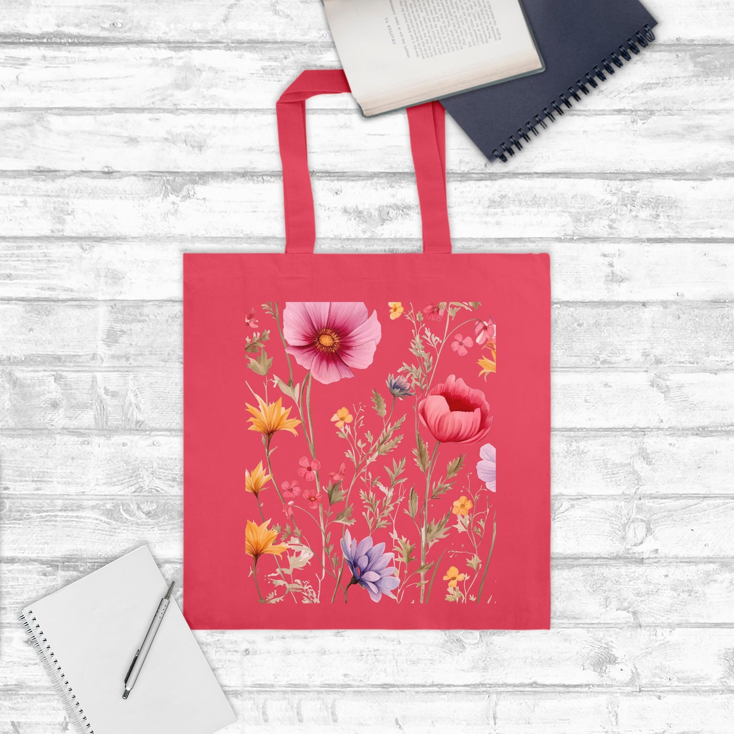 Wild Floral Tote Bag Lightweight ( available 9+ colors)