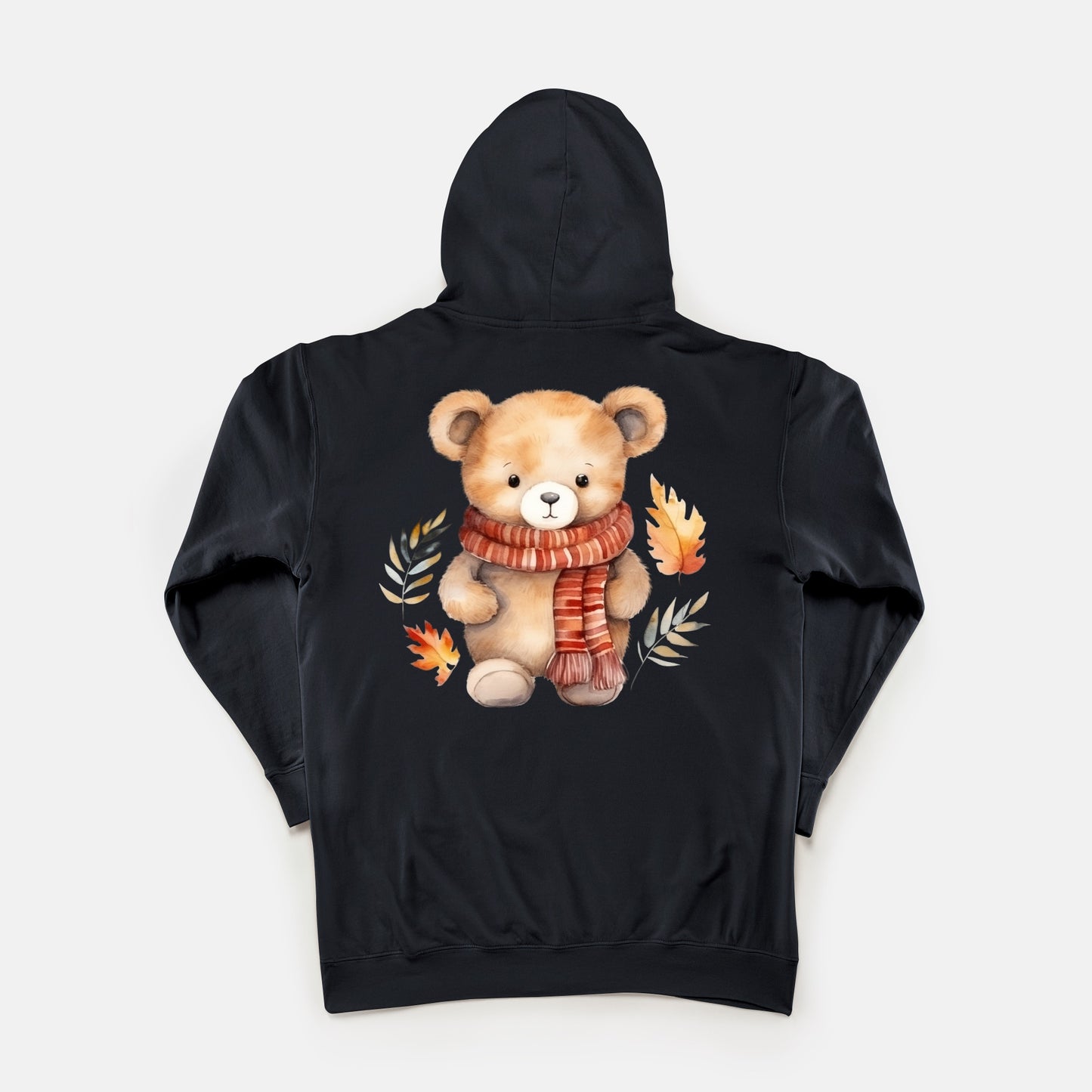 Bear Hug lightweight hoodie (with front/back design) (3+ avail. colors)