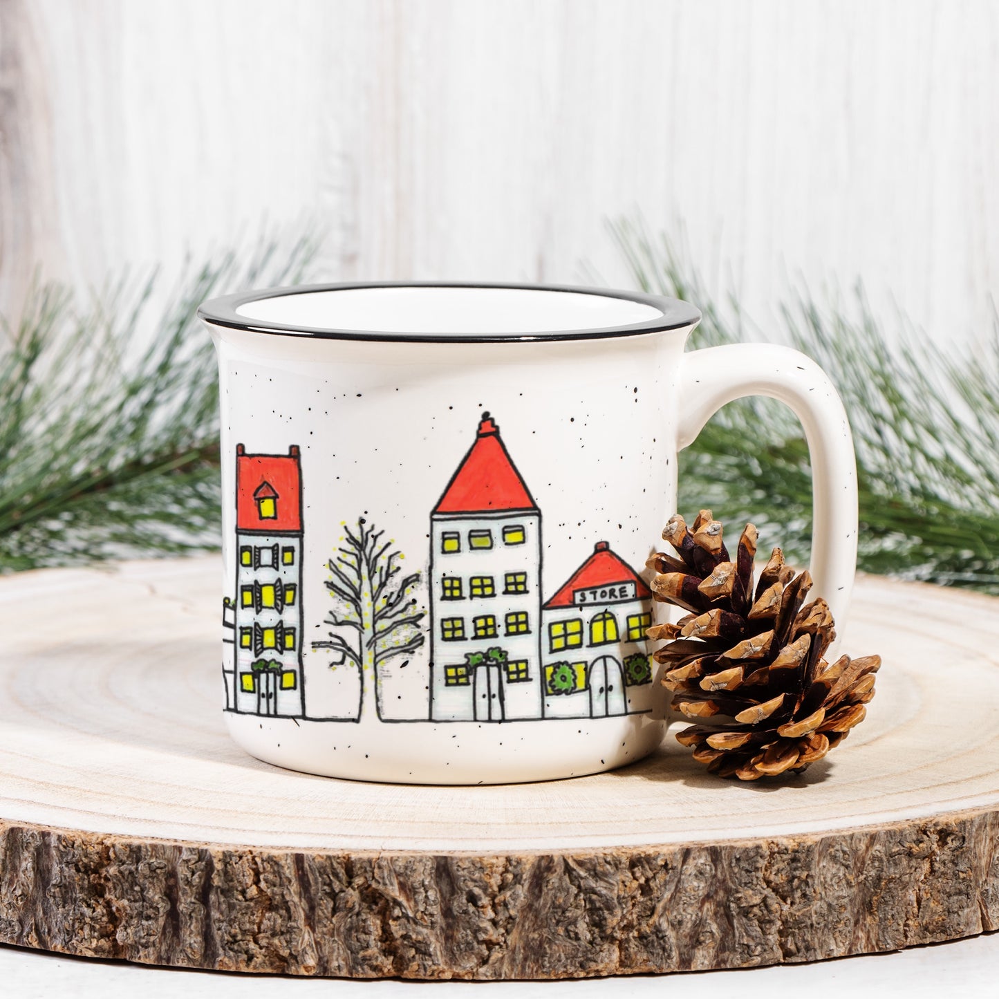 Holiday City Speckled Cream Camp Cup