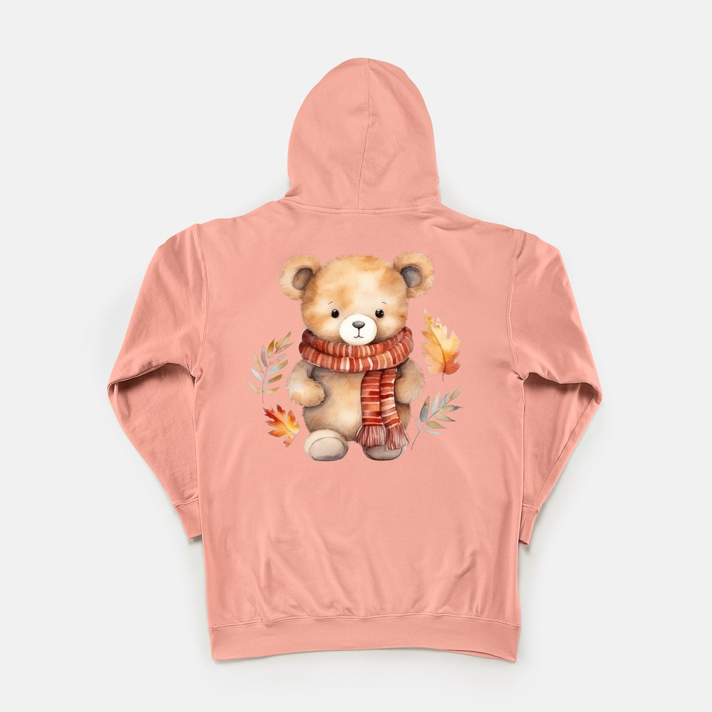 Bear Hug lightweight hoodie (with front/back design) (3+ avail. colors)