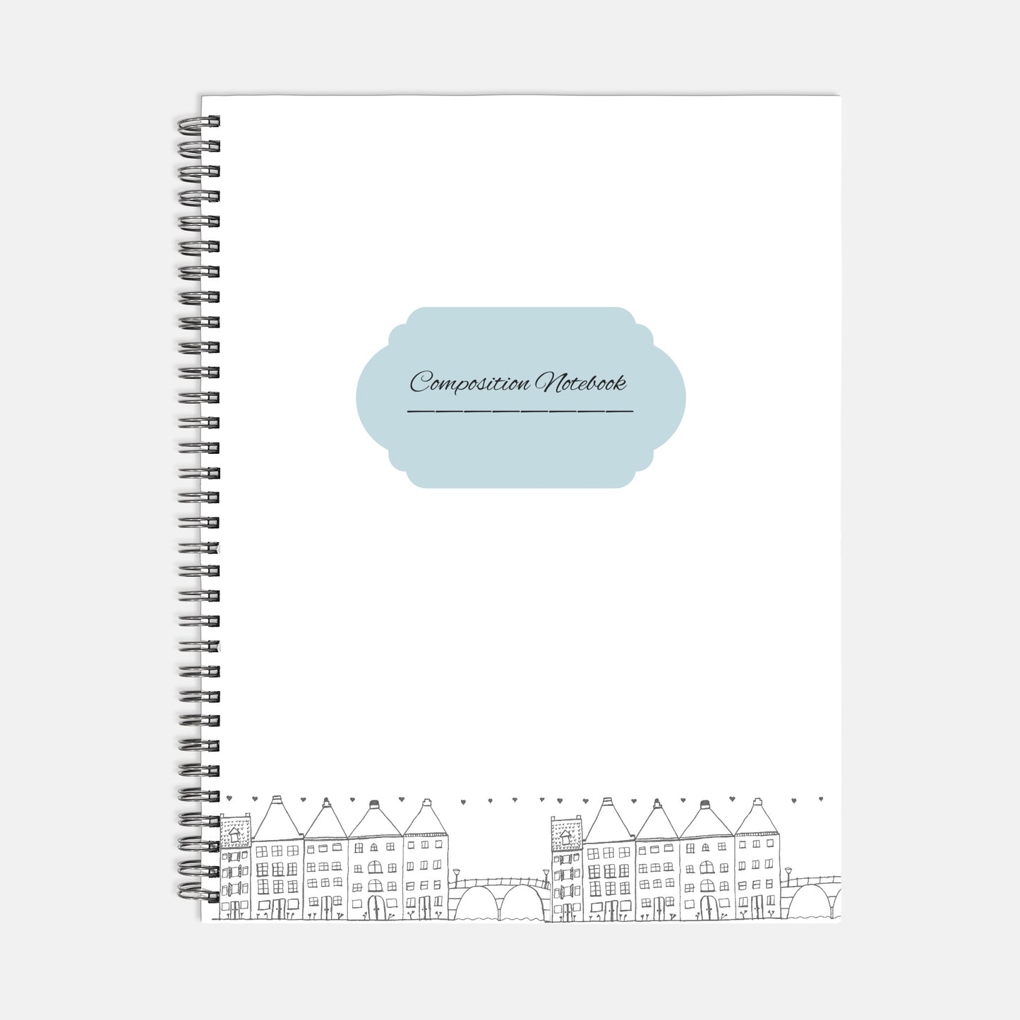 Charming City Notebook Softcover Spiral 8.5 x 11