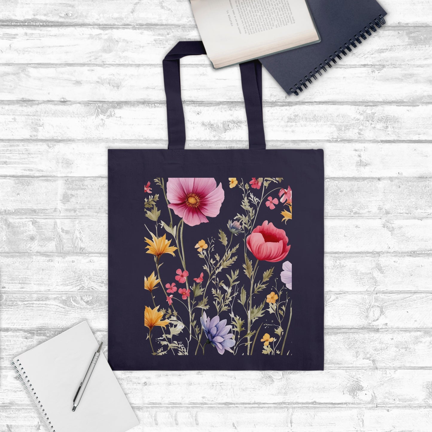 Wild Floral Tote Bag Lightweight ( available 9+ colors)