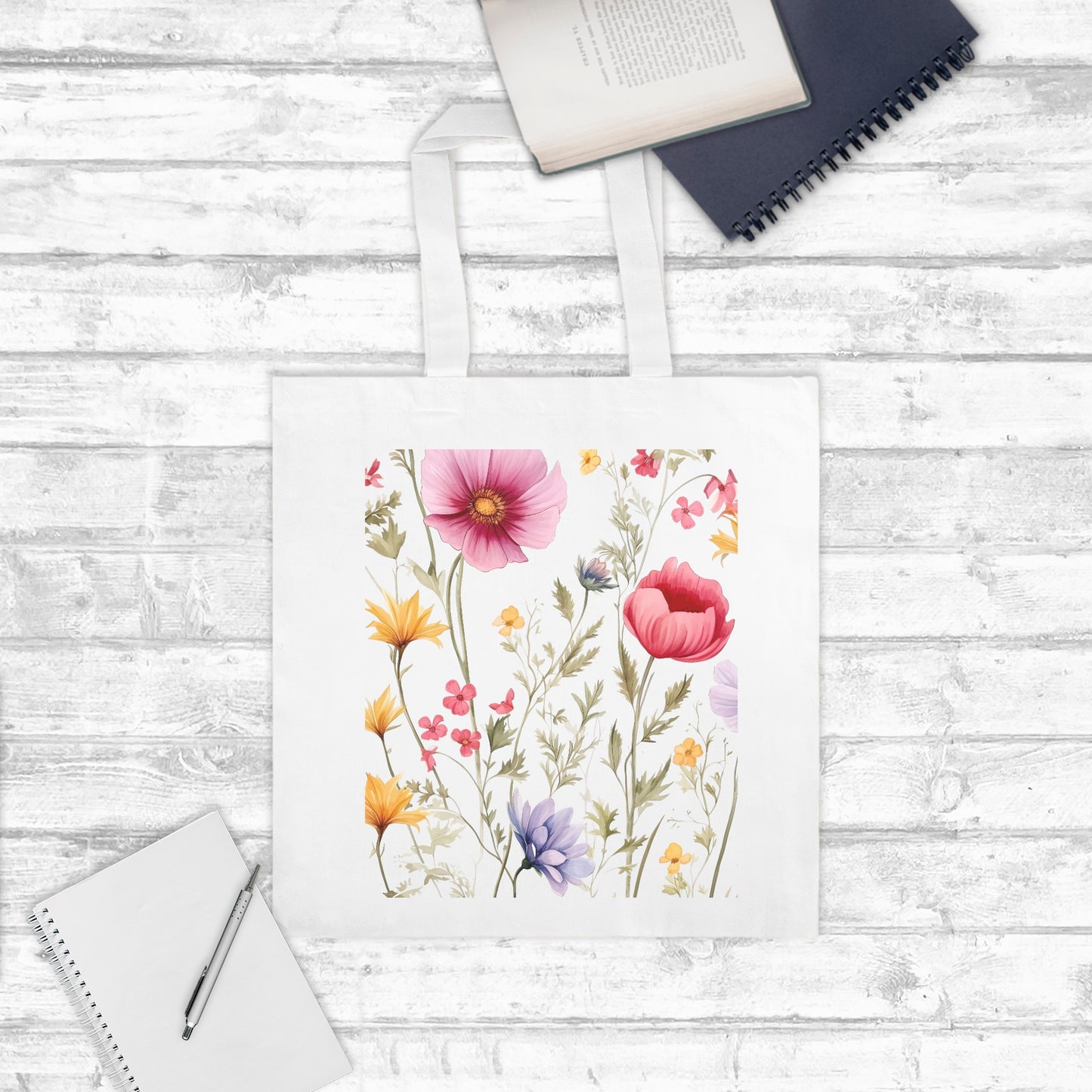 Wild Floral Tote Bag Lightweight ( available 9+ colors)