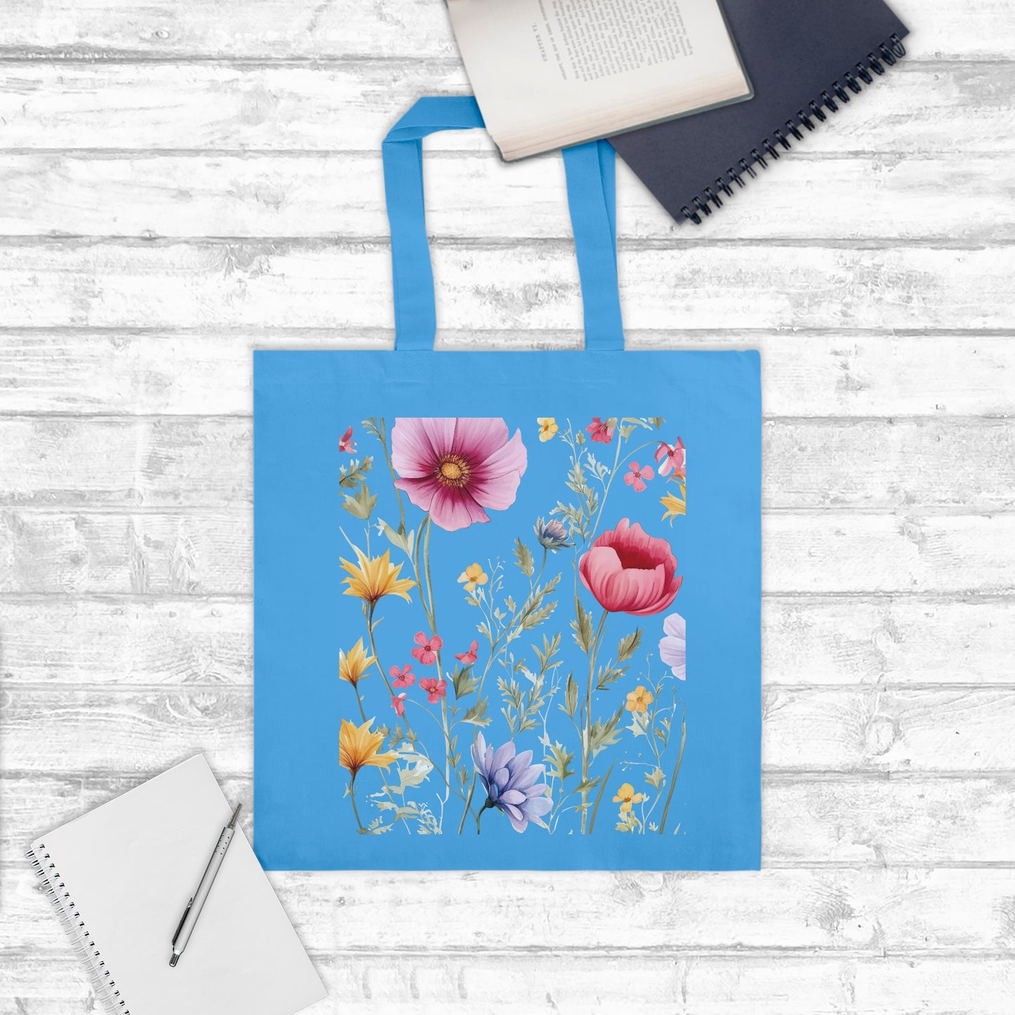 Wild Floral Tote Bag Lightweight ( available 9+ colors)